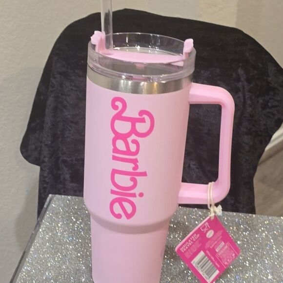 Barbie 40oz. XL Logo Insulated Travel Mug w/Straw - Picture 8 of 12